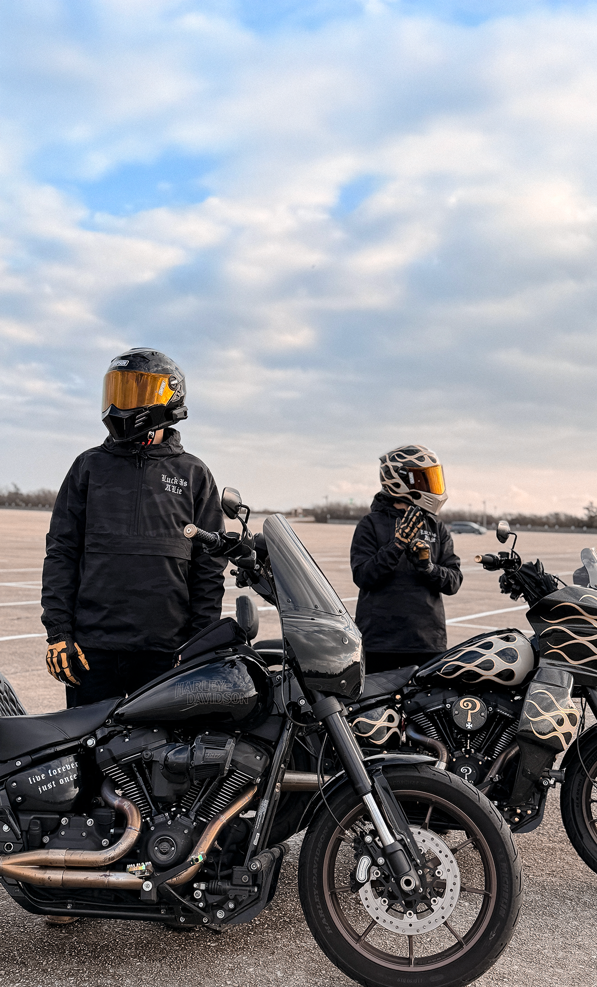 Luck Is A Lie - Black Camoflage Windbreaker