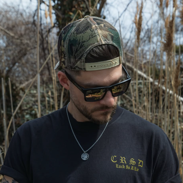 Luck Is A Lie - Woodland Camo Trucker Hat