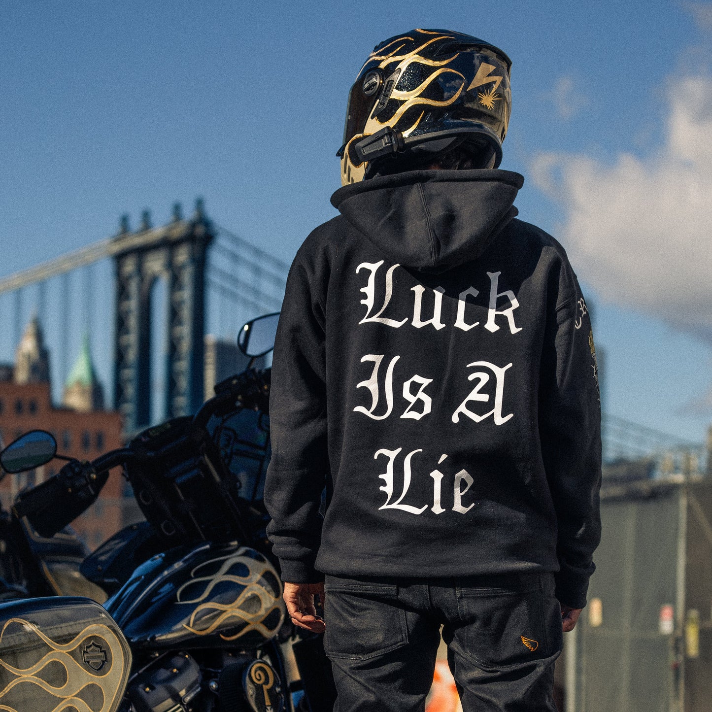Luck Is A Lie - Black Heavyweight Hooded Sweatshirt
