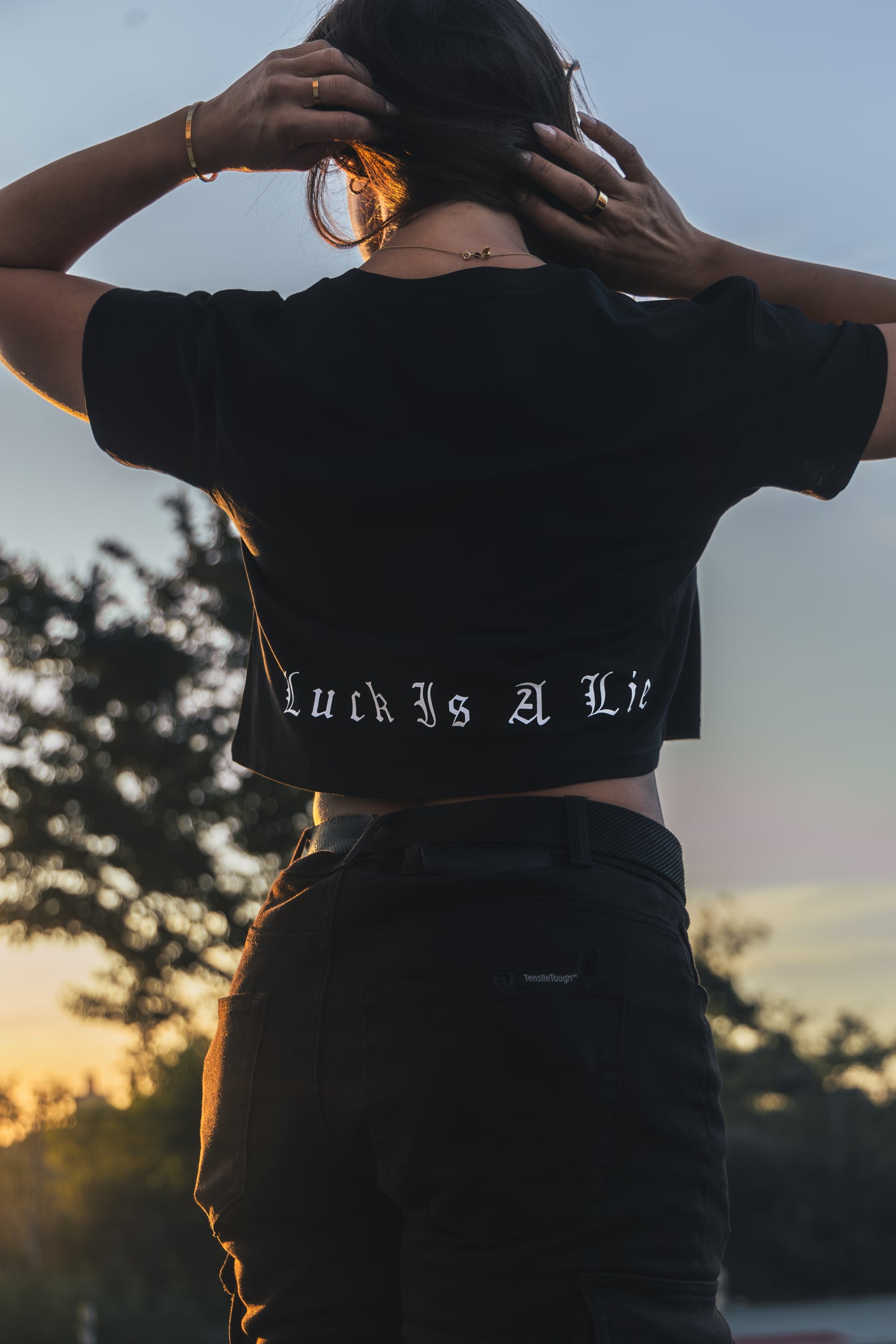 Luck Is A Lie - Women's Black Crop Tee