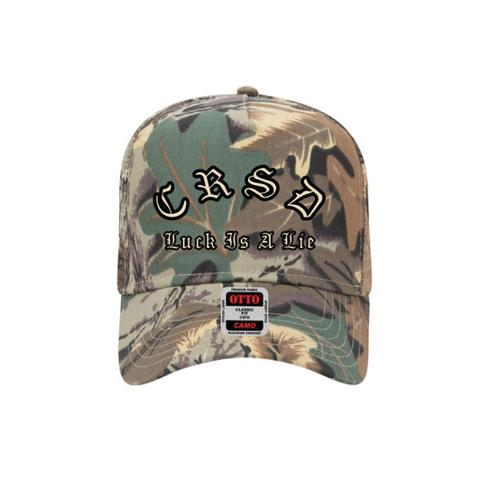 Luck Is A Lie - Woodland Camo Trucker Hat