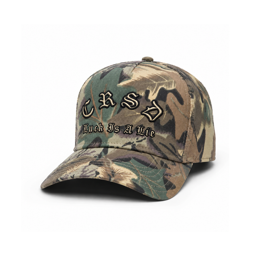 Luck Is A Lie - Woodland Camo Trucker Hat
