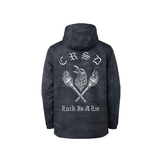 Luck Is A Lie - Black Camoflage Windbreaker